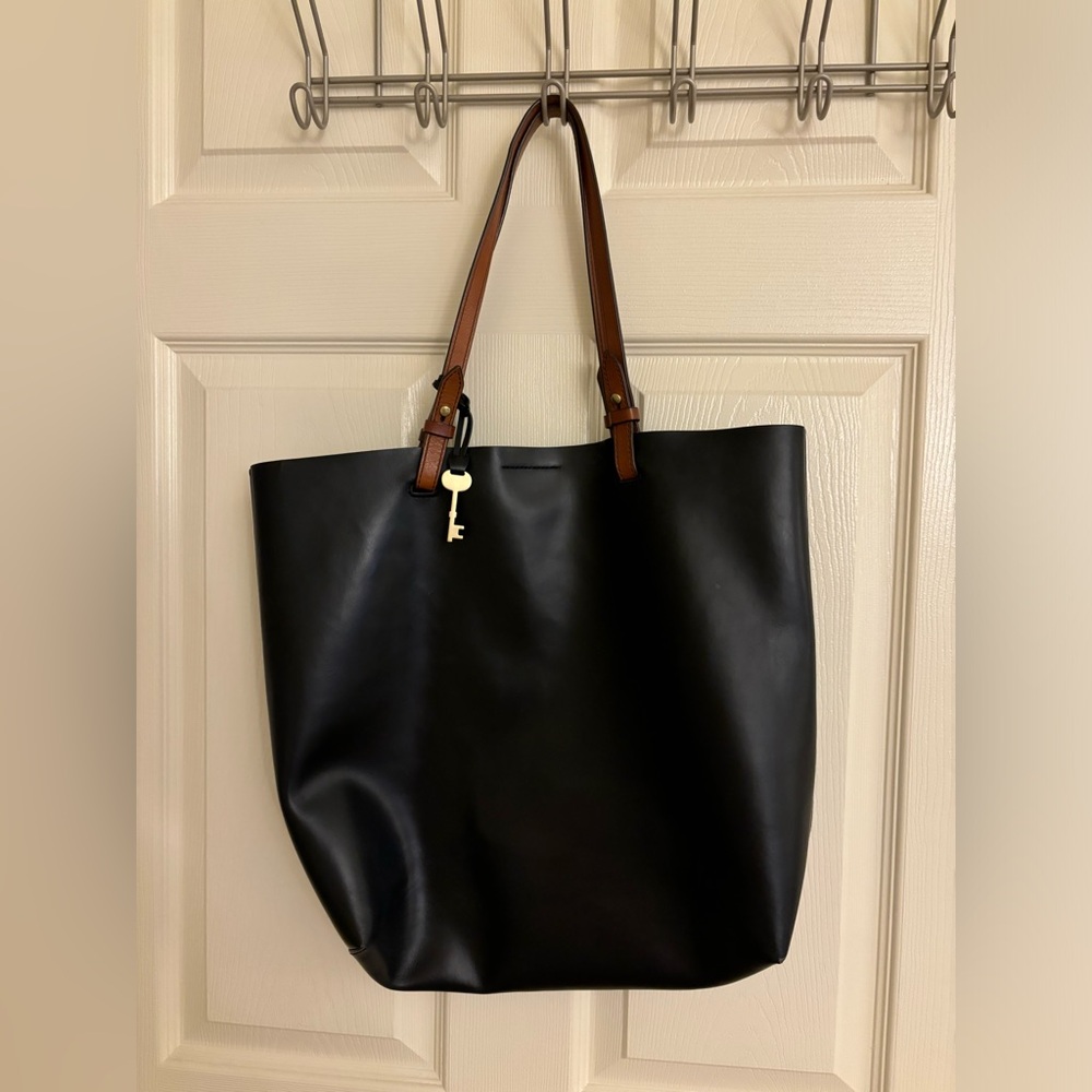 Fossil black Leather Tote